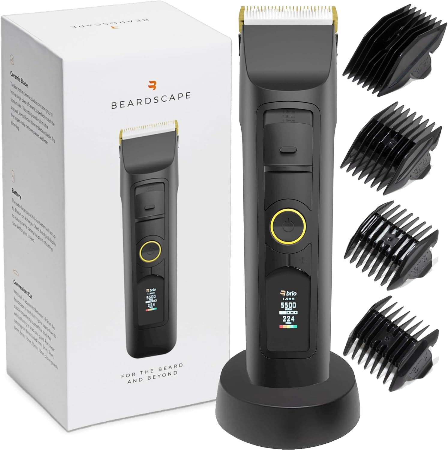 Brio Beardscape V2 cordless beard trimmer in black