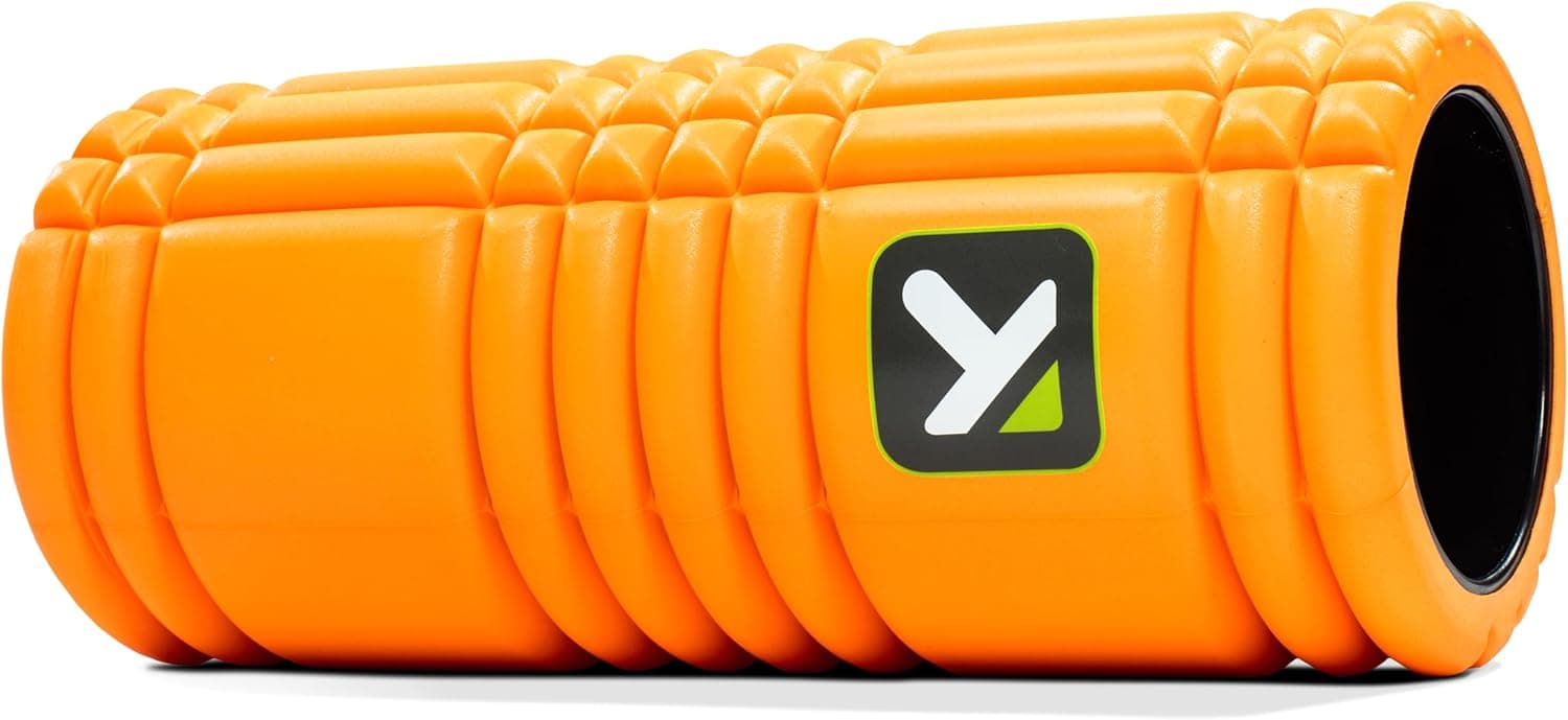 TriggerPoint GRID foam roller in orange with textured surface pattern