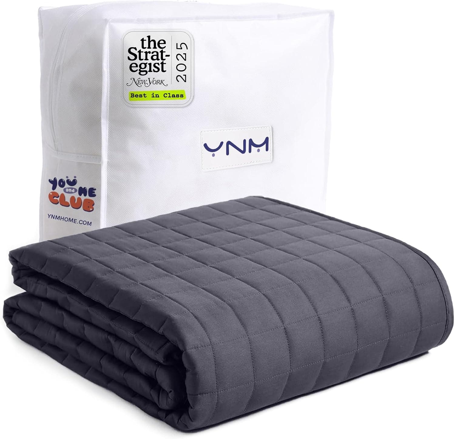 YnM 15lb weighted blanket in dark grey